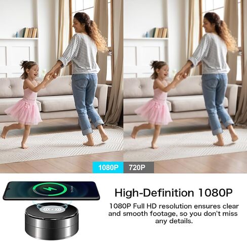 Security Camera Wireless Charging — 1080P HD Surveillance, 250° Wide-Angle Lens, Motion Detection Support; Ideal for Home Security and Baby/Pet Monitoring (2.4/5GHz) in Saudi Arabia