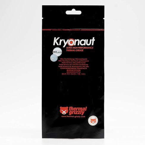 Thermal Grizzly Kryonaut، المعجون الحراري عالي الأداء الذي يبرد جميع المعالجات وبطاقات الرسومات والمشتتات الحرارية في أجهزة الكمبيوتر ووحدات التحكم، كومبو ملعقة إضافية (Kryonaut 11.1g Combo) in Saudi Arabia