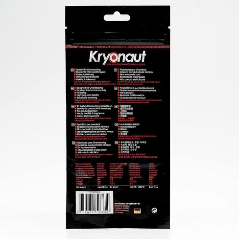 Thermal Grizzly Kryonaut، المعجون الحراري عالي الأداء الذي يبرد جميع المعالجات وبطاقات الرسومات والمشتتات الحرارية في أجهزة الكمبيوتر ووحدات التحكم، كومبو ملعقة إضافية (Kryonaut 11.1g Combo) in Saudi Arabia