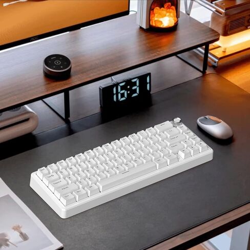 TMKB T68E 60% Wired Gaming Mechanical Keyboard, RGB Backlit Hot-Swappable Gasket Mount, Creamy Keyboard with Pre-Lubed Blueberry Switch, White in Saudi Arabia