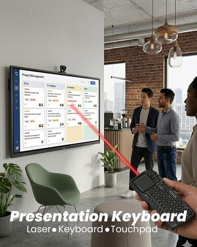 Mini Keyboard with touchpad, mini Bluetooth Keyboard, 2.4G Ultra-Thin Handheld Wireless Portable Keyboard, Suitable for PCs/Tablets/TVs/Smartphones, Ideal for Travel in Saudi Arabia