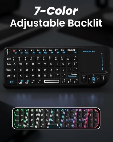 Mini Keyboard with touchpad, mini Bluetooth Keyboard, 2.4G Ultra-Thin Handheld Wireless Portable Keyboard, Suitable for PCs/Tablets/TVs/Smartphones, Ideal for Travel in Saudi Arabia