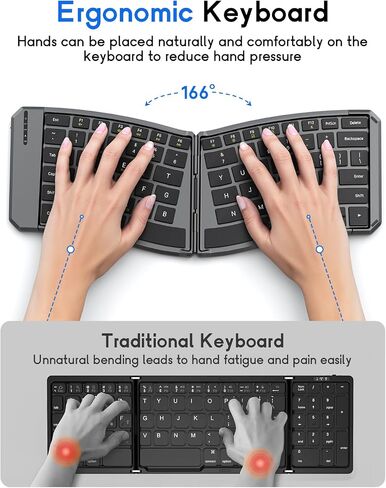 MoKo Ergonomic Foldable Keyboard, Split Portable Folding Bluetooth Keyboard in Saudi Arabia