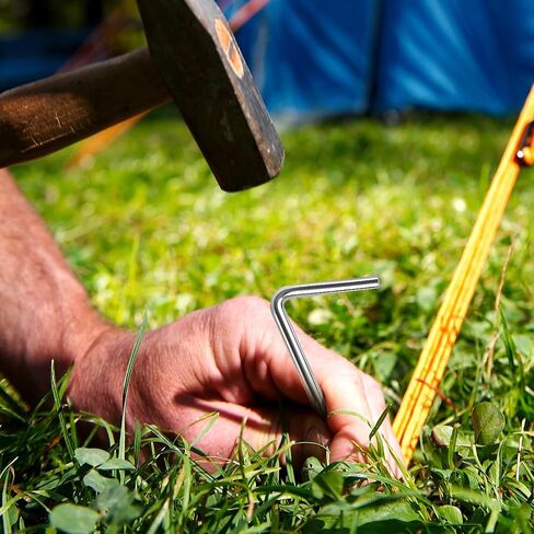 Tent Stakes for Camping Tent 20 Pack, Heavy Duty Metal Tents Pegs 6.8 Inch for Outdoor Decorations Metal Pegs Garden Hooks Camping Tents Spikes for Canopies in Saudi Arabia