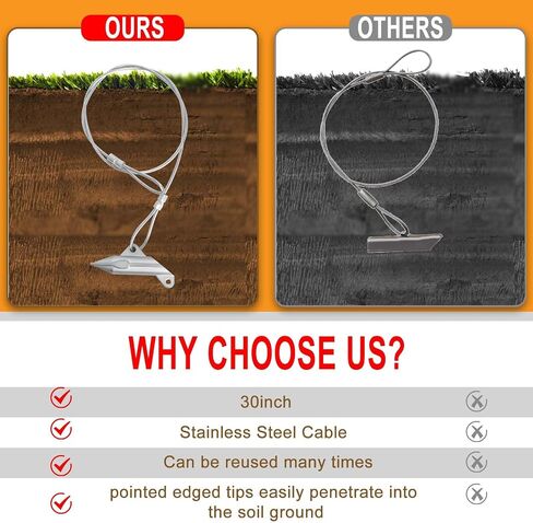 30 Inch Ground Earth Anchors with Drive Rod for Sheds, Tents and Canopies in Saudi Arabia