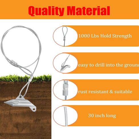 30 Inch Ground Earth Anchors with Drive Rod for Sheds, Tents and Canopies in Saudi Arabia