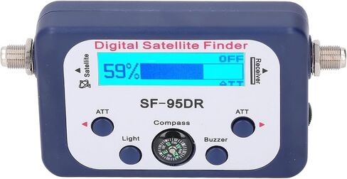 Generic Satellite Finder Meter, ABS Digital Satellite Signal Finder with LCD Display, 950 to 2150MHz, 13 to 18V DC, Backlit Portable Sat for Observation and Broadcasting in Saudi Arabia