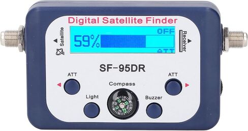 Generic Satellite Finder Meter, ABS Digital Satellite Signal Finder with LCD Display, 950 to 2150MHz, 13 to 18V DC, Backlit Portable Sat for Observation and Broadcasting in Saudi Arabia