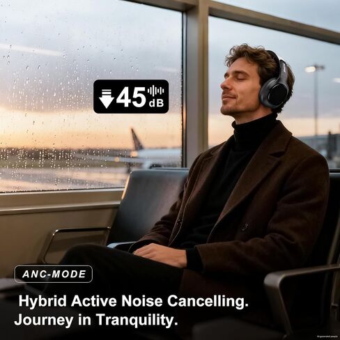 Wireless Noise Cancelling Headphones, 120H Playtime, Over Ear Headphones in Saudi Arabia