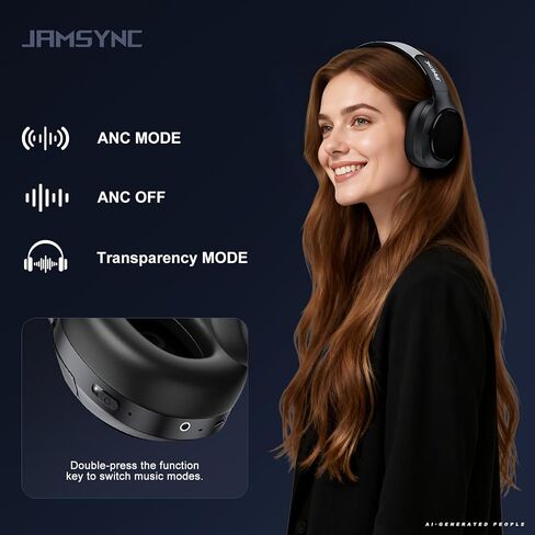 Wireless Noise Cancelling Headphones, 120H Playtime, Over Ear Headphones in Saudi Arabia