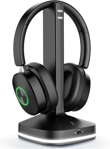 Wireless Headphones for TV Watching, TV Headphones Wireless for Seniors with 3 Audio Modes, Headphone for TV with Transmitter Charging Base, No Delay Over Ear Headset, Gifts for Parents/Elderly in Saudi Arabia