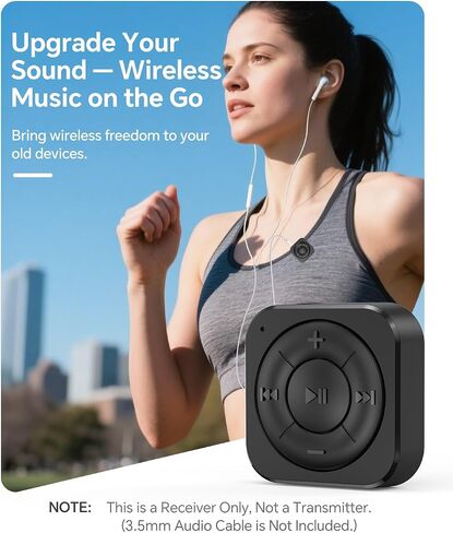 MIPEACE Headphone Bluetooth Adapter for Wired Headphones, Black in Saudi Arabia