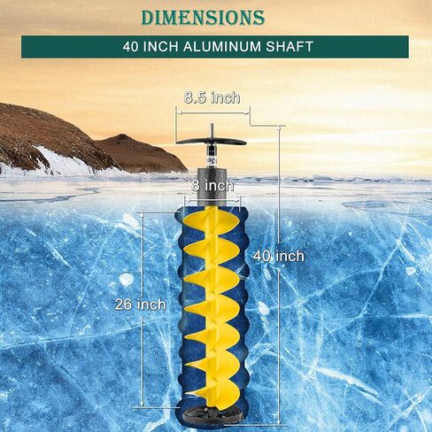 PPOLB Ice Auger Bit, 8'' Ice Augers for Ice Fishing, Ice Fishing Auger with Universal Adapter & Top Plate in Saudi Arabia