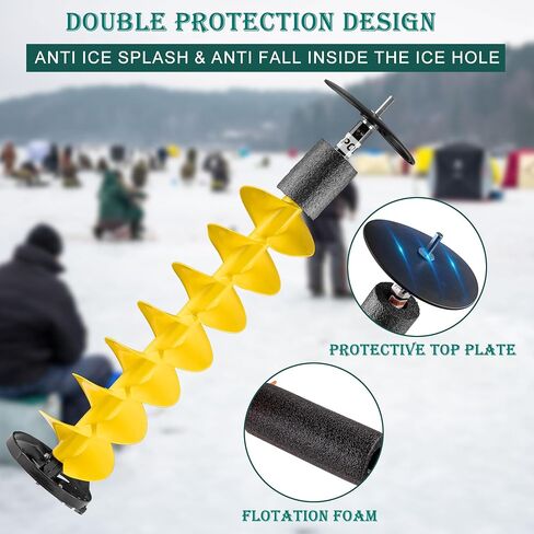 PPOLB Ice Auger Bit, 8'' Ice Augers for Ice Fishing, Ice Fishing Auger with Universal Adapter & Top Plate in Saudi Arabia