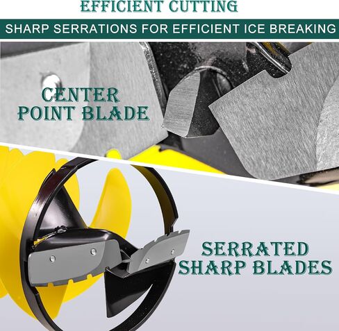 PPOLB Ice Auger Bit, 8'' Ice Augers for Ice Fishing, Ice Fishing Auger with Universal Adapter & Top Plate in Saudi Arabia