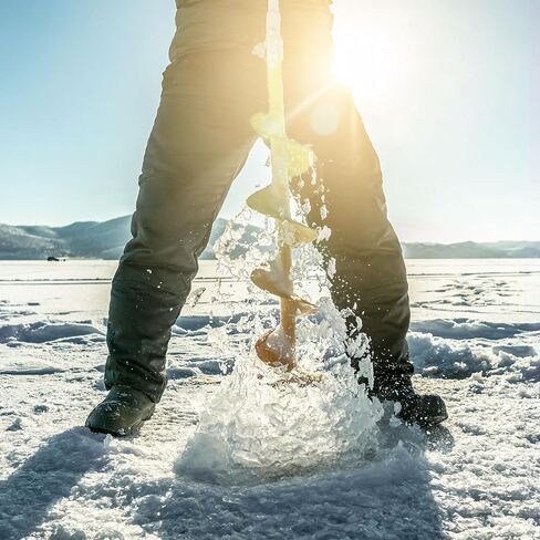 PPOLB Ice Auger Bit, 8'' Ice Augers for Ice Fishing, Ice Fishing Auger with Universal Adapter & Top Plate in Saudi Arabia