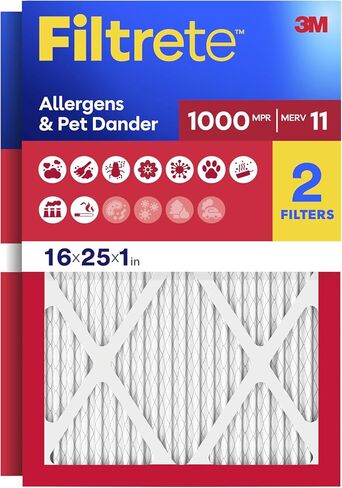 Filtrete 20x30x1 Air Filter, MERV 11, MPR 1000, Allergens & Pet Dander, 3-Month AC and Furnace Filters, Cleaner Air, Reliable Airflow, 2 HVAC Filters (Actual Size 19.68 x 29.68 x 0.81 in) in Saudi Arabia