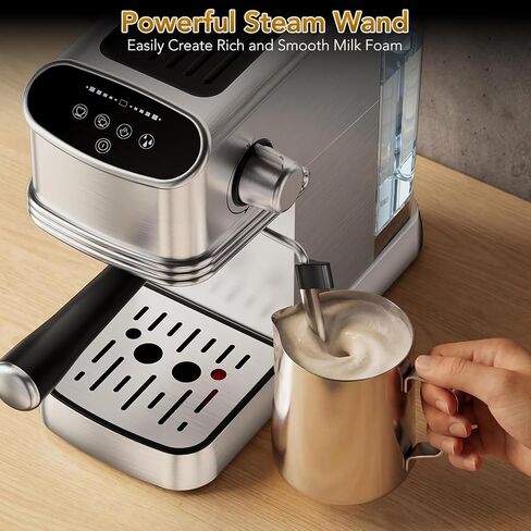COWSAR Commercial Espresso Machine 20 Bar, Compact Espresso Maker with Milk Frother Steam Wand, Expresso Coffee Machines with 45 OZ Removable Water Tank for Cappuccino, Latte, Home in Saudi Arabia