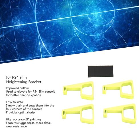 Pongnas Horizontal Game Console Stand with Enhanced Cooling Non Slip Base Easy Install Heightening Bracket for Stable Gaming Setup Yellow in Saudi Arabia