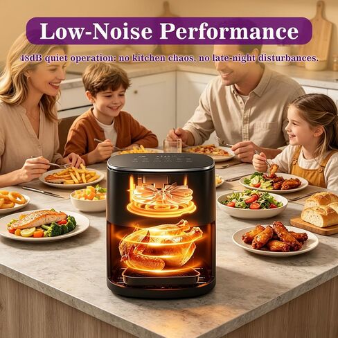 6Qt Air Fryer with Viewing Window, 12 Preset, Large Capacity, 400℉ Max Crisp, 1700W Quick Even Easy Meals, Nonstick Dishwasher Safe Basket, Bake Roast Dehydrate Reheat in Saudi Arabia
