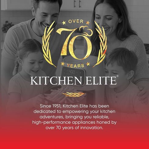Kitchen Elite Countertop Digital Air Fryer with LED Screen, Peach, 5.5 Qt in Saudi Arabia