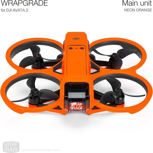 WRAPGRADE Skin Stickers Compatible with DJI Avata 2 (Neon Orange) in Saudi Arabia