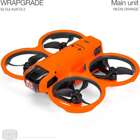 WRAPGRADE Skin Stickers Compatible with DJI Avata 2 (Neon Orange) in Saudi Arabia