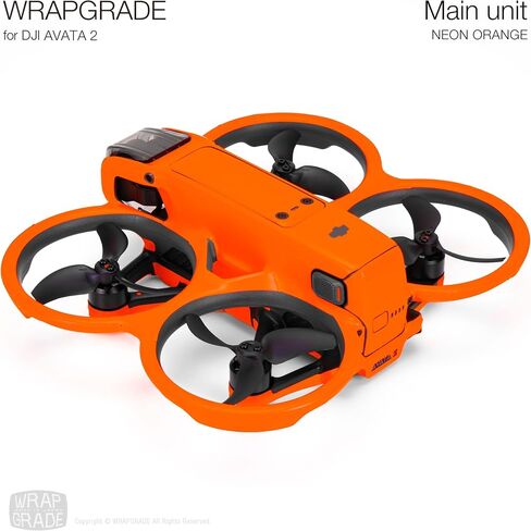 WRAPGRADE Skin Stickers Compatible with DJI Avata 2 (Neon Orange) in Saudi Arabia