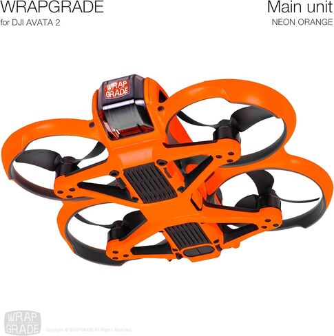 WRAPGRADE Skin Stickers Compatible with DJI Avata 2 (Neon Orange) in Saudi Arabia