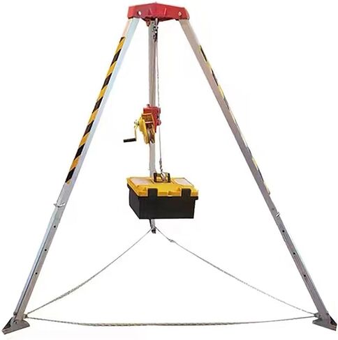 Retractable Tripod Stand for Confined Space Rescue - 1200/1800/2600Lbs Load Capacity, Winch & Fall Protection Hoist for Firefighting & Scaffolding Safety in Saudi Arabia