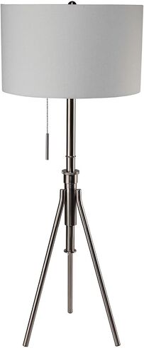 Vintage Look 1pc Floor Lamp Brushed Steel Tripod Legs Unique High Lamp Pull Switch 57" H in Saudi Arabia