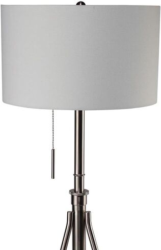 Vintage Look 1pc Floor Lamp Brushed Steel Tripod Legs Unique High Lamp Pull Switch 57" H in Saudi Arabia