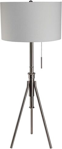 Vintage Look 1pc Floor Lamp Brushed Steel Tripod Legs Unique High Lamp Pull Switch 57" H in Saudi Arabia