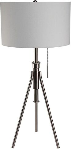 Vintage Look 1pc Floor Lamp Brushed Steel Tripod Legs Unique Lamp Pull Switch 32" H in Saudi Arabia