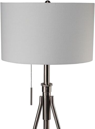 Vintage Look 1pc Floor Lamp Brushed Steel Tripod Legs Unique Lamp Pull Switch 32" H in Saudi Arabia