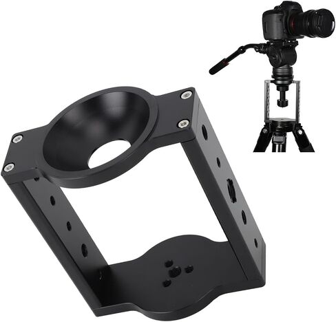 Fabater 75mm Tripod Head Bowl Riser, 5.3in Height Enhancement Aluminum Half Ball Flat Bowl Riser 10kg Load Capacity with Multiple 1/4in 3/8in Threads for Video Camera DSLR Slider Tripod in Saudi Arabia