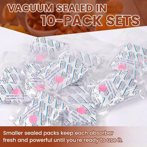 400 Counts 500cc Food Grade Oxygen Absorbers, 10 Individually Vacuum Sealed Packs with Oxygen Indicator, Oxygen Absorber Packets for Long Term Storage in Mylar Bag,Canning Jars, Freeze Dryer Storage in Saudi Arabia