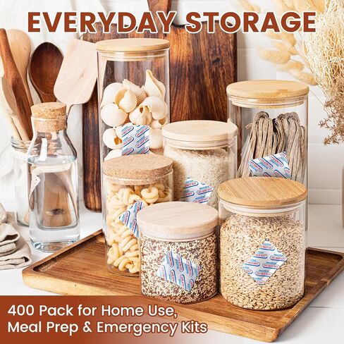 400 Counts 500cc Food Grade Oxygen Absorbers, 10 Individually Vacuum Sealed Packs with Oxygen Indicator, Oxygen Absorber Packets for Long Term Storage in Mylar Bag,Canning Jars, Freeze Dryer Storage in Saudi Arabia