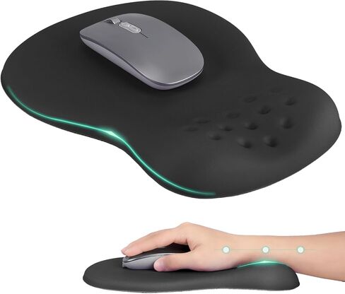 Ergonomic Wrist Rest with Mouse Pad, Mouse Pad with Comfortable Memory Foam Wrist Rest, Massage Design, Non-Slip Rubber Base, Made Easy Typing & Relieve Wrist Pain, Purple in Kuwait