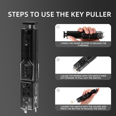 OHY 2 in 1 Keycap Puller and Switch Puller, ABS Plastic Mechanical Keyboard Removal Tool, Universal Keyboard Maintenance Kit, Easy to Detach Keycaps & Switches with Bonus Mini Cleaning Brush, Black in Saudi Arabia