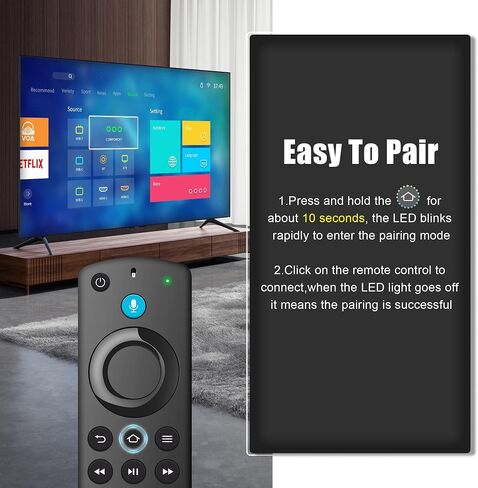 Voice Remote Replacement Fit for Fire Smart TV Stick(HD/Lite/2nd/3rd Gen/4K/4K Max), for Insignia/Toshiba/Pioneer/Omni QLED Series Fire Smart TVs with Voice Controller in Saudi Arabia