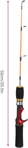 RiToEasysports Ice Fishing Rod, 52cm Lightweight Fiber Material with Stainless Steel Rail, Practical Rod for Ice Fishing and Winter Angling in Saudi Arabia