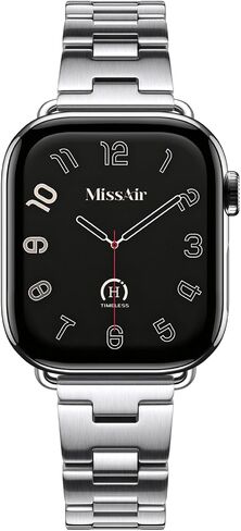 Missair Halo Band Compatible with Apple watch Bands for Women - Metal 316L Stainless Steel Adjustable Bracelet Straps for iWatch Series 11/10/9/8/7/6/5/4/3 SE Ultra (44mm 45mm 46mm 49mm) - with Tools for Daily Wear in Saudi Arabia