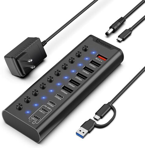 Powered USB Hub, Individual Switches and 24V/3A Power Adapter in Saudi Arabia
