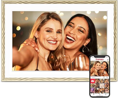 Frameo 10.1" Digital Picture Frame WiFi 32GB, Birthday Gifts for Mom, Women | 1280*800 IPS HD Touchscreen, Instant Share Pictures Video, Auto-Rotate, Wall Mountable Electronic Photo Frame, House Warming in Kuwait