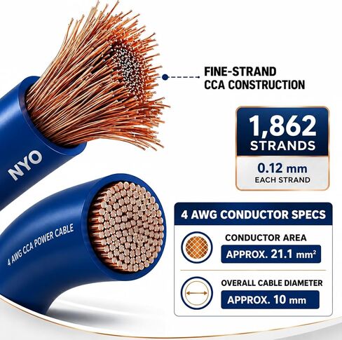 4 Gauge Wire, 50 FT CCA 4 AWG Power Ground Battery Cable in Saudi Arabia