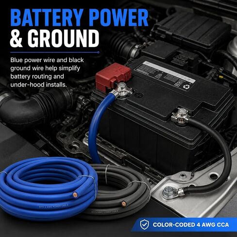 4 Gauge Wire, 50 FT CCA 4 AWG Power Ground Battery Cable in Saudi Arabia