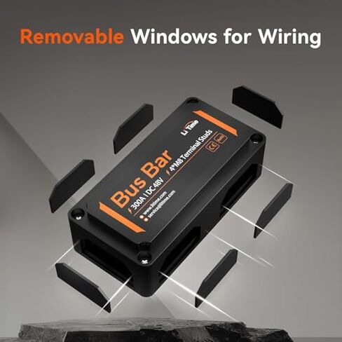 LiTime 300A Bus Bar 4 * M8 المشاركات الطرفية لبطاريات LiFePO4 الجهد العالي والتيار مناسبة للسيارات والتطبيقات البحرية والطاقة الشمسية والنظام الكهربائي (أحمر + أسود) in Saudi Arabia