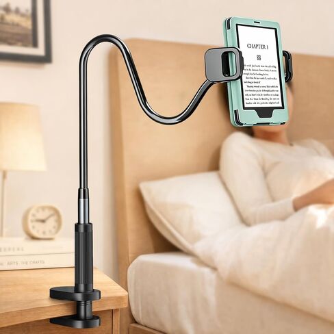 Long Gooseneck Holder for Kindle Reading in Bed Works with Thick Case in Saudi Arabia