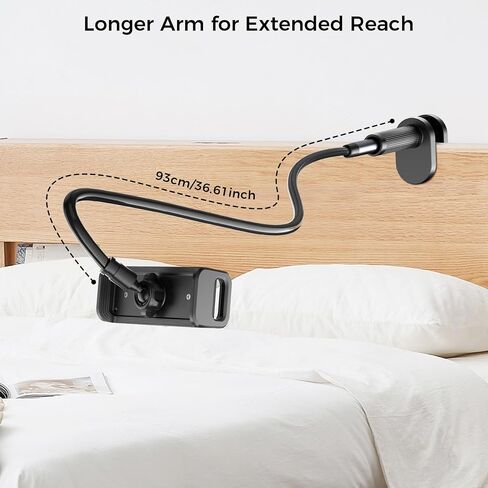 Long Gooseneck Holder for Kindle Reading in Bed Works with Thick Case in Saudi Arabia